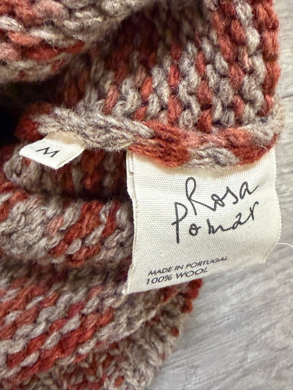Rosa Pomar 100% Portuguese Wool Natural Horn Buttons Cardigan Casaco 02 Sz M - Picture 10 of 12